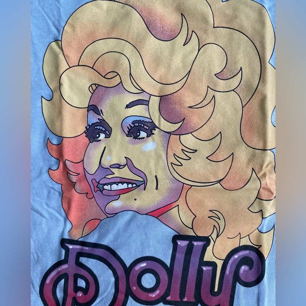 Dolly Parton T-shirt Baby Blue Band Music Tee - Picture 3 of 5